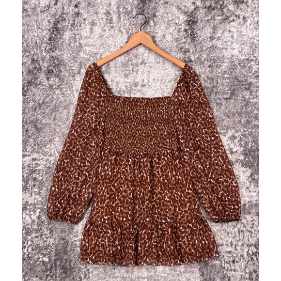 Aritzia Dress Small Womens Wilfred Tempest Smocked Chiffon Long Sleeve Mini - Picture 1 of 9
